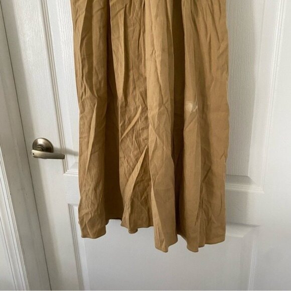 Veronica Beard Adavi Stretch Linen Shirt Dress Midi Tan Beige Size 2 Minimalist - Picture 7 of 9